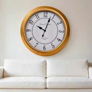 Relógio de Parede Clássico Grand Central Ouro Luxo 60cm