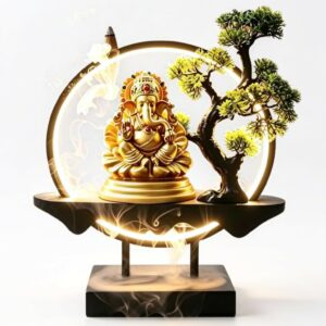 Luminária Incensário Cascata Ganesha 7 Chakras Bonsai 45cm