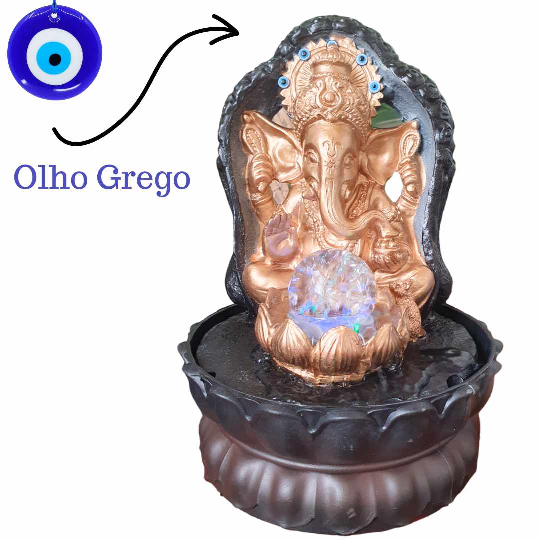 Fonte Decorativa Agua Lord Ganesha Olho Grego