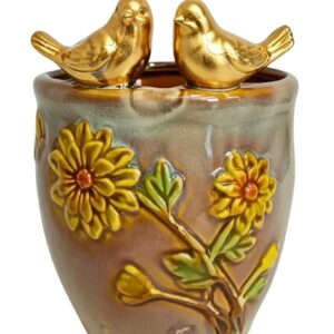Cachepot Decorativo Cerâmica Passarinhos