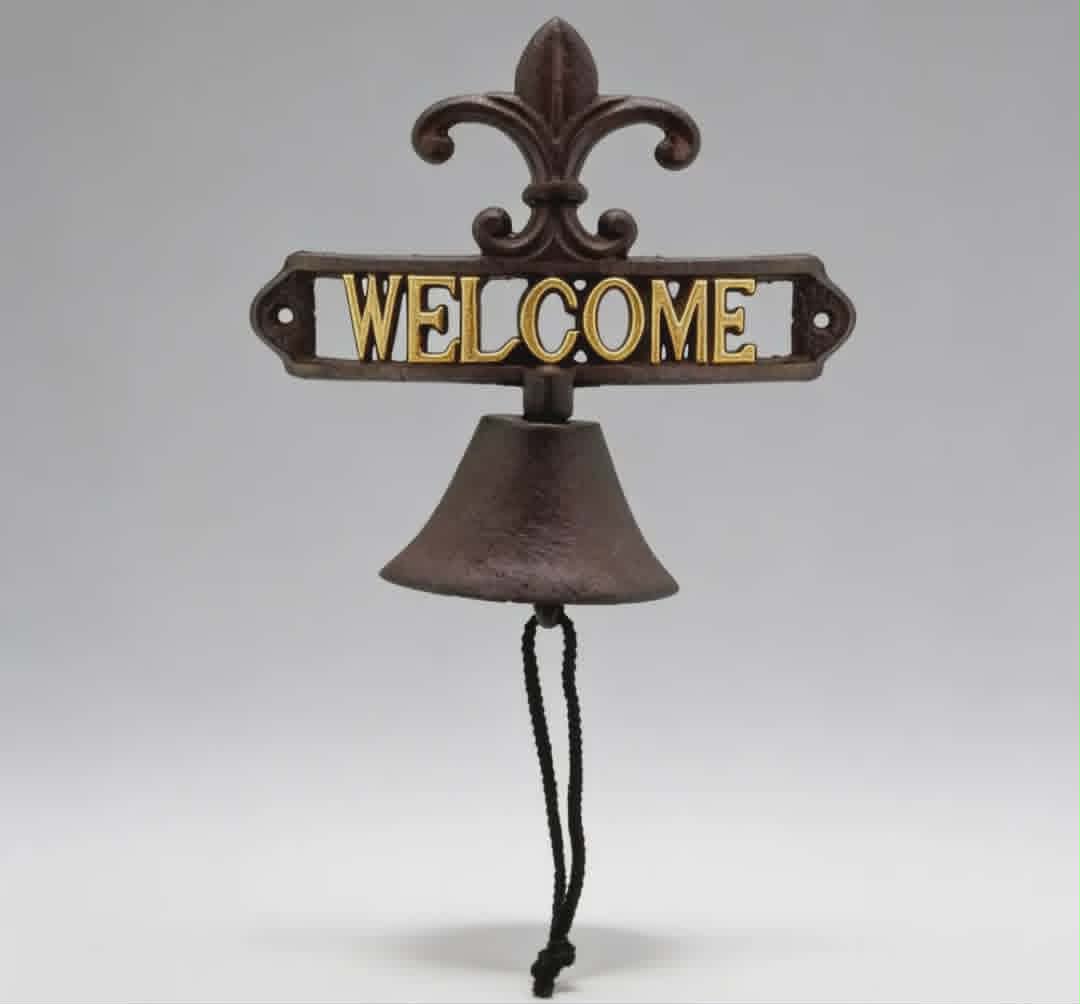 Sino Rústico De Parede Welcome Sino Em Ferro Welcome
