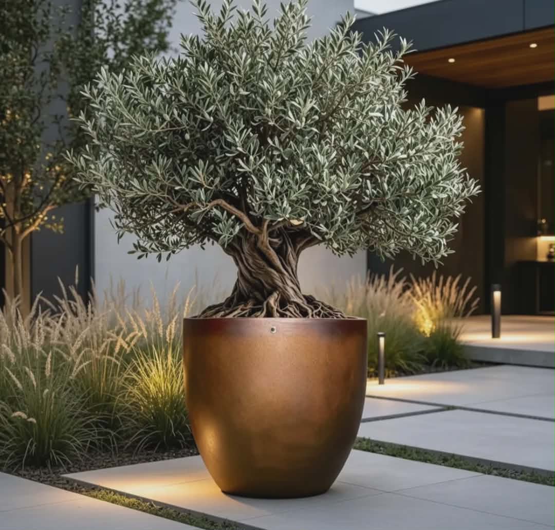 Vaso Fibra De Vidro Sol Decoração Plantas Jardim 100cm - Imagem 2