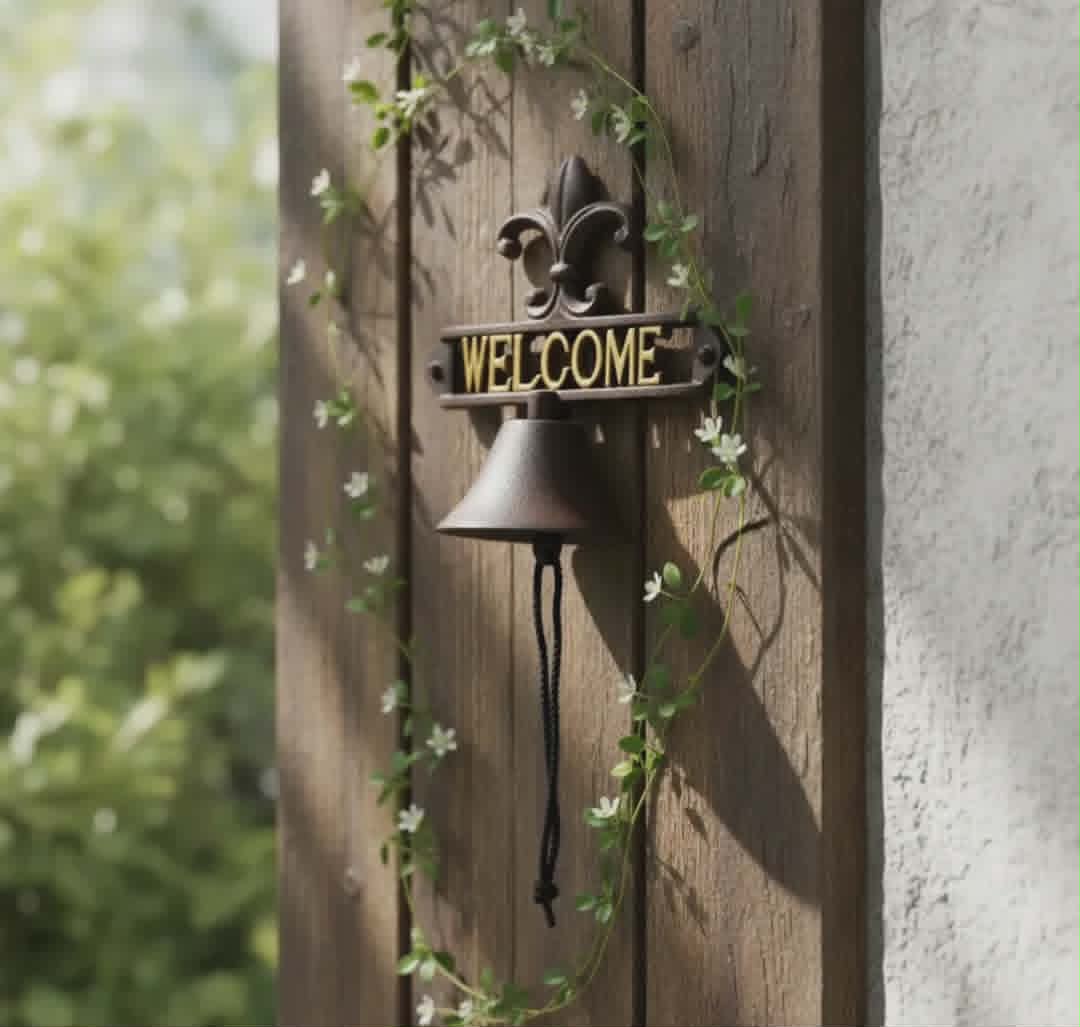 Sino Rústico De Parede Welcome Sino Em Ferro Welcome - Imagem 2