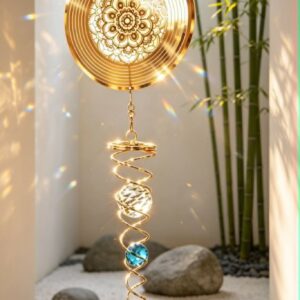 Mobile Captador De Energia Espiral Catalisador Mandala Dourada