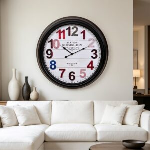 Relógio Parede Kensington 1841 Vintage Retrô Metal 62cm