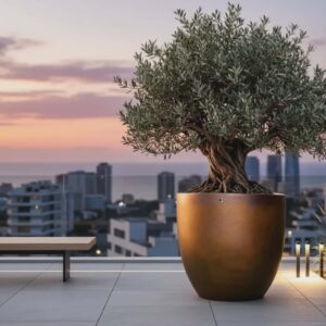Vaso Fibra De Vidro Sol Decoração Plantas Jardim 100cm