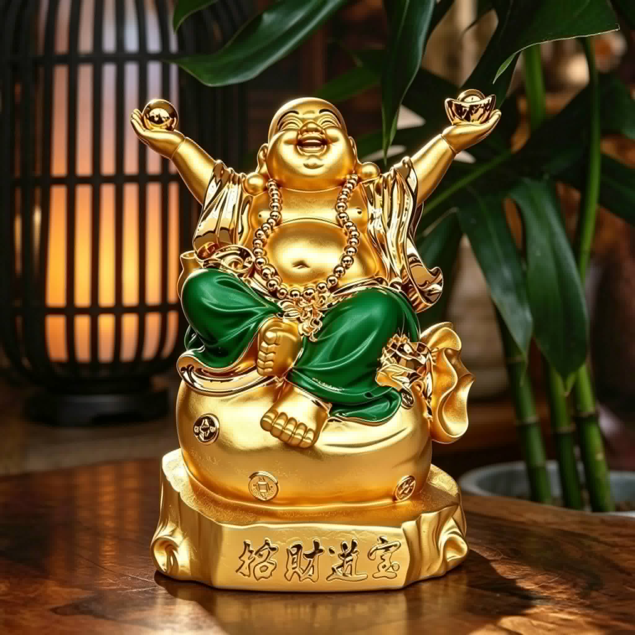 Buda da Fortuna Feliz Estátua Decoração 40cm